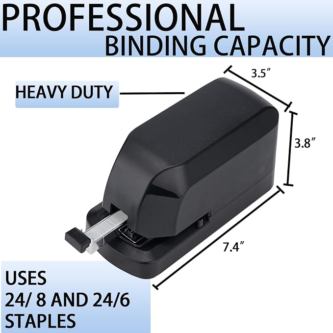 Electric Stapler for Desk, 45 Sheet Capacity Automatic Stapler Desktop, Office Staplers Electric, AC Operated Staplers Heavy Duty Office Use with 1,000 Staples & Staple Remover, Black