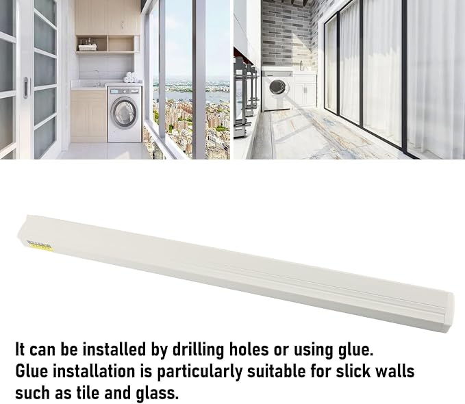 Cuifati Space Saving Retractable Wall Mounted Drying Rack with Net, Aluminum Laundry Clothes Hanger Rack for Balconies, Patios, Bedrooms, Easy Installation, 23.62in, 8 Hooks, Mesh Design