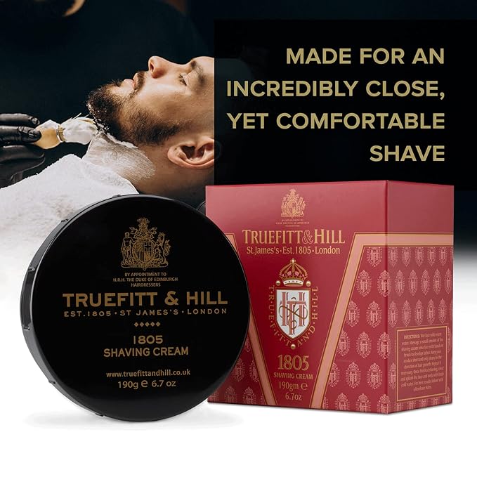 Truefitt & Hill 1805 Shave Cream Bowl for Men, Fresh Oceanic scent, 6.7 oz.