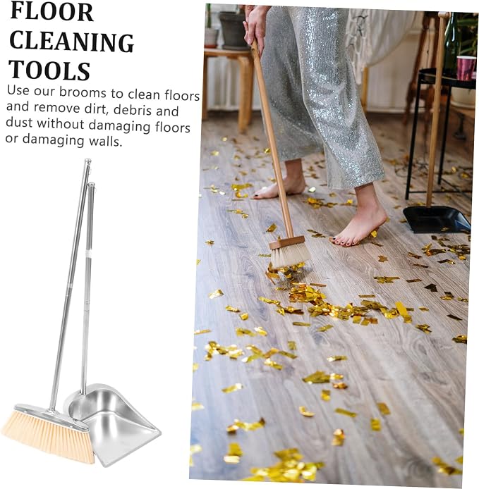 BESTYASH 1Set Broom and Dustpan for Home Cleaning Room Cleaning Shovel with Long Handle for Easy Indoor Outdoor Use for and Housewarming