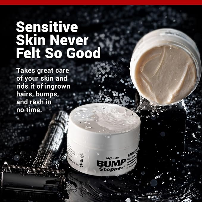 High Time Sensitive | Ingrown Hair Treatment After Shave Cream | Razor Bump Treatment | Sensitive Skin Formula | Post Shave Care | 0.5 oz (Pack of 6)