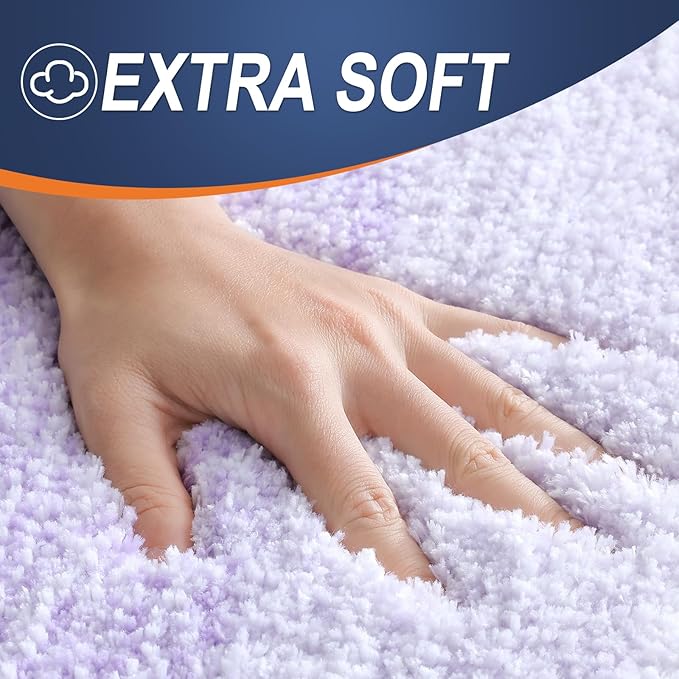 OLANLY Large Bathroom Rugs Mat 45x27, Extra Soft Absorbent Microfiber Bath Rug, Rubber Backing, Quick Dry, Washable Bath Mats for Bathroom Floor, Tub and Shower, Home Decor Accessories, Light Purple