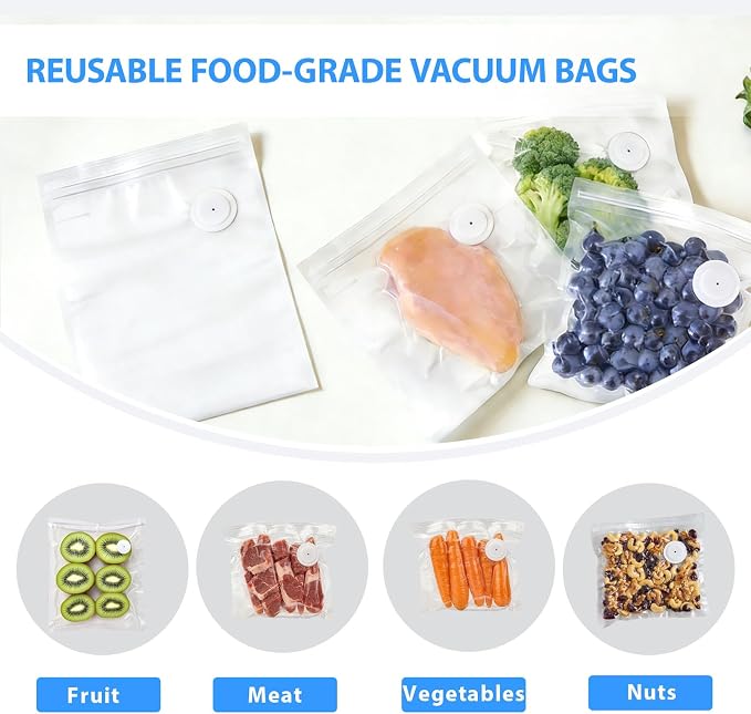 MOMODA Sous Vide Cooking Bags - Set of 10 | BPA-Free Reusable Vacuum Seal Bags (10 Medium)