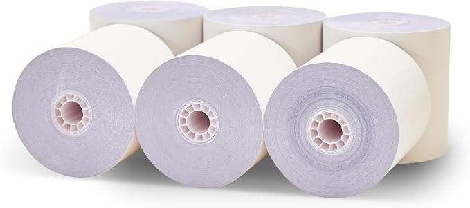 3 X 65' 3-ply White/Canary/Pink Carbonless Kitchen Paper 50 Rolls TMU 220, 50 Rolls