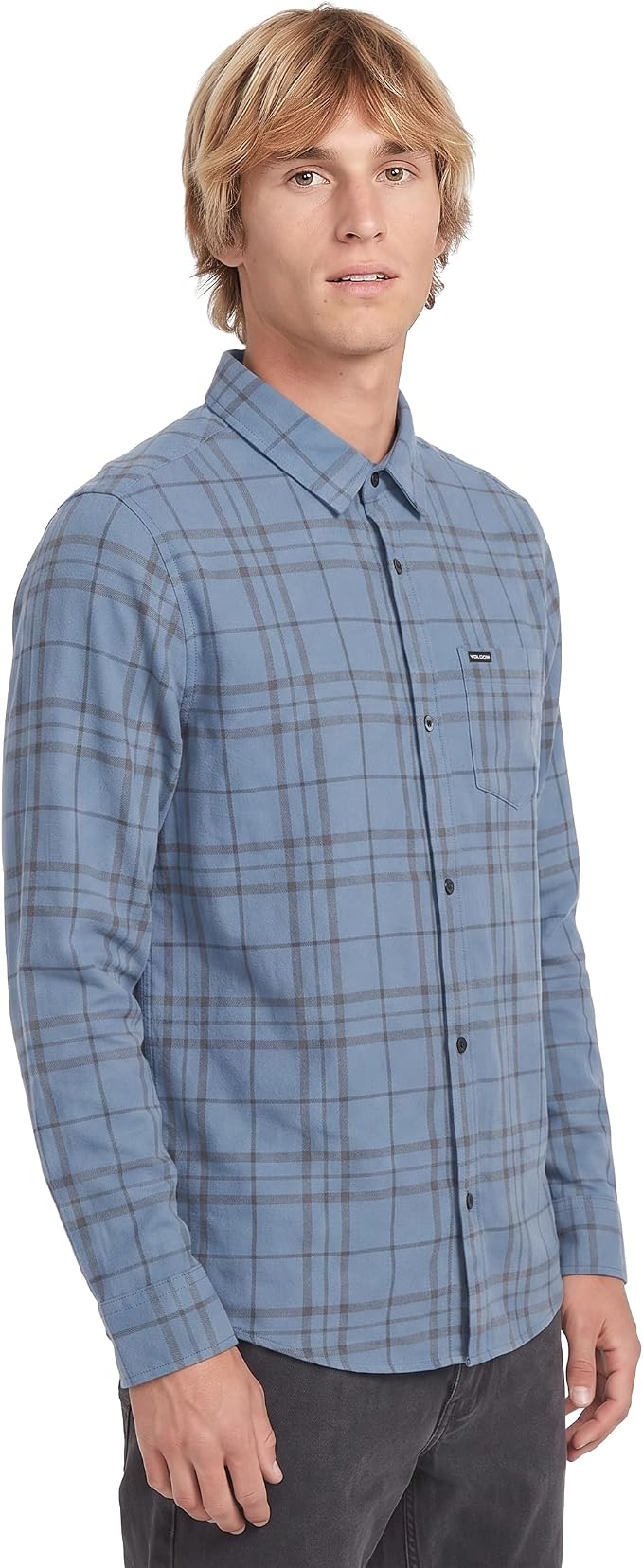 Volcom Men's Long Sleeve Flannel Shirt – Ultra-Soft Brushed Cotton Plaid Button Down