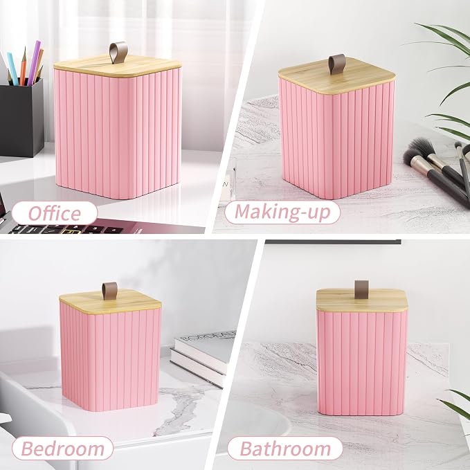 Bathroom Accessory Set - Pink Bathroom Set, 12PC Bathroom Accessories Set, Pink Bathroom Accessories Set, Mini Trash Can, Toilet Brush, Trash Can & Soap Dispenser