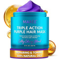 MAREE Deep Conditioning Hair Mask for Damaged Hair Treatment – Keratin Hair Care for Hydrating Growth Repair Moisturizing – Dry Curly Color Refreshing – 10 Fl Oz, Purple