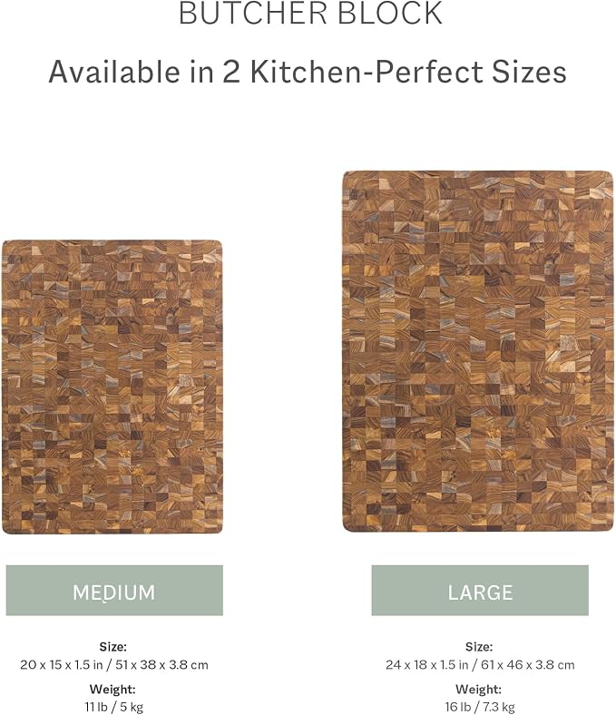 Teakhaus Butcher Block Cutting Board - Extra Large Wooden Cutting Board - Holiday Gift Ideas for Men and Women - Gift-Ready End Grain Wood, Knife Friendly - FSC Certified