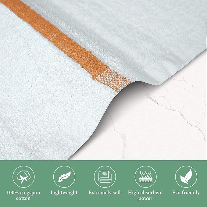Bar Mop Gold Stripe 10lbs 16x19 Pack of 60 100% Cotton Double Stitched Route Ready Absorbent Kitchen Towel Dish Towels and Dishcloths Towels Sets Washcloth Kitchen Towel