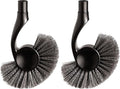 simplehuman BT1095 Replacement Toilet Brush Head, Easy Screw On, Stiff Outer Bristles, Black Plastic (Pack of 2)