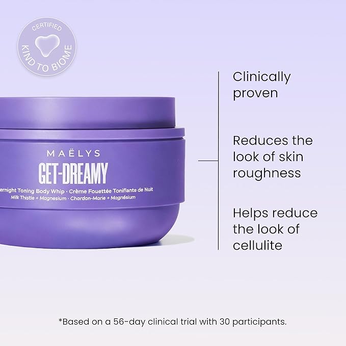 MAËLYS GET-DREAMY Overnight Toning Whip - Cellulite Cream & Skin Tightening Support with Milk Thistle + Uva-Ursi - Moisturizing Body Cream in a Whipped Texture (3 Pack)