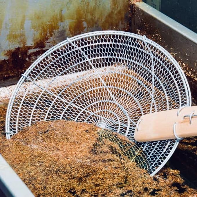 10-Inch Galvanized Steel Spider Strainer – Fine Mesh Skimmer with Natural Bamboo Handle for Cooking & Frying Ideal for Home & Professional Kitchens