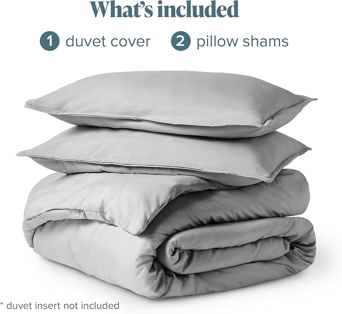 Bare Home Bedding Duvet Cover King Size - Premium 1800 Super Soft Collection - Lightweight, Cooling - Soft Breathable Bedding Duvet Cover (King, Light Grey)