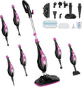 DUMOS 10-in-1 Multifunctional Steam Mop, 1550W Detachable Handheld Steam Cleaner, 16FT Power Cord with 2 Reusable Pads, Floor Steamer for Hardwood, Tile, Carpet, Grout, Windows