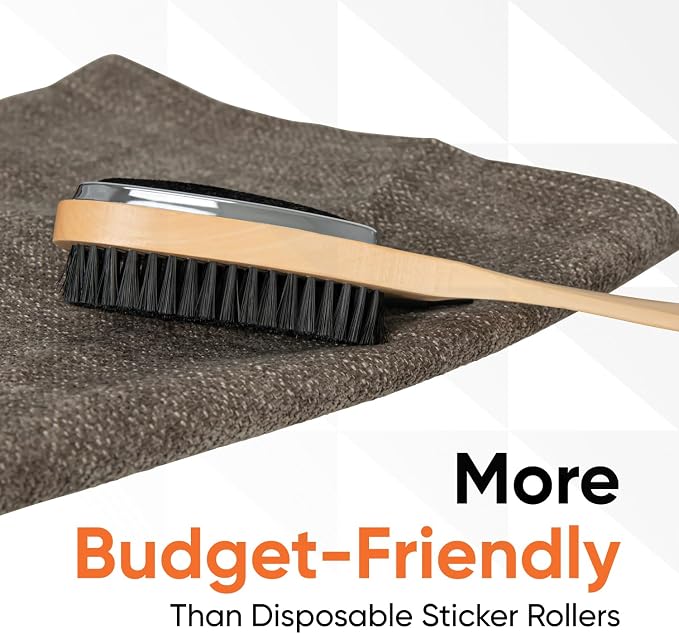 Superio Clothes Brush Garment Brush Pet Hair Remover 3 in 1 Lint Brush, Clothing Brush, and Shoe Horn for Suit, Wool Coat, Sweaters, Shoes, Double Sided Portable Depiller with Wood Handle (3) -Superio
