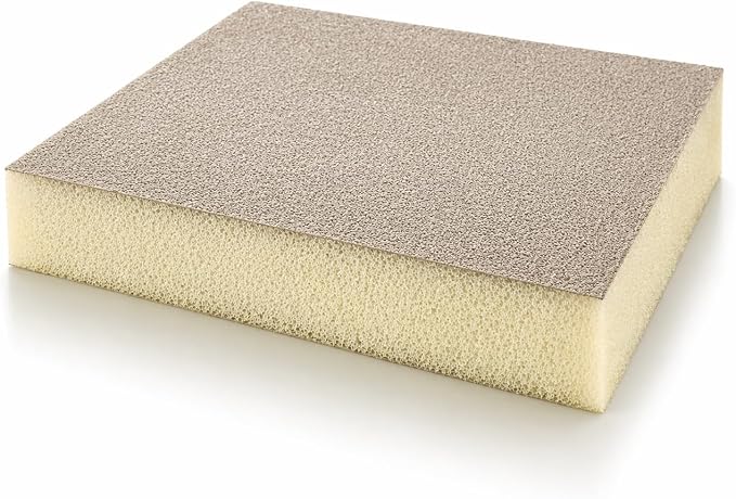 Indasa Rhyno Double Sided Sanding Sponge Pads – Aluminum Oxide, 4.75" x 3.75" x 1/2" – Flexible Foam Sanding Block (100 Pack) (Beige – Micro Fine (1000–1500 Grit))