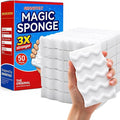 3X Density Magic Sponge Eraser, 50 Pack Melamine Sponge Cleaning Eraser Bulk, White Foam Magic Clean, Household Cleaning Sponges mr for Kitchen, Bathroom, Bathtub, Sink, Shoes & Wall Cleaner