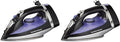 Hamilton Beach Steam Iron for Clothes & Garment Steamer with Smooth Press Stainless Steel Soleplate,1200 Watts,8’ Retractable Cord,Black (14214),(Pack of 2)