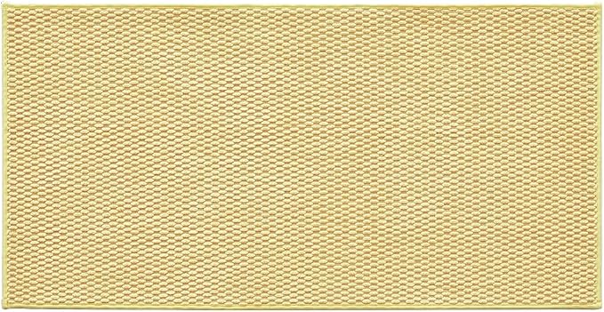 TYUU Bathroom Rugs Non Slip Washable, Super Absorbent Thin Bath Mat Quick Dry Low Pile Bathroom Rug, Yellow 24"x47"