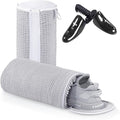 Teletrogy Shoe Laundry Bags for Washing Machine, Reusable Laundry Shoe Bag for Washer and Dryer, Fluffy Fibers 360° Wrap Around Cleaning, Adjustable Protective Shoe Trees - Home Dorm Travel, Gray