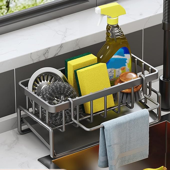Multifunctional Kitchen Cleaning Accessories Storage Rack Bathroom Corner Storage Organizer Shelf Shower Caddy Bottle Holder for Hand Washing, Gel, Liquid, Sponge, Brush, Dish Cloth Rack(1pcs