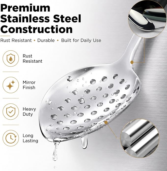 Buffet Serving Utensils Set, 9-Piece with Serving Spoons & Tongs | 3 serving spoons, 3 slotted spoons, and 3 tongs with heat-resistant silicone handles for buffet serving and entertaining.