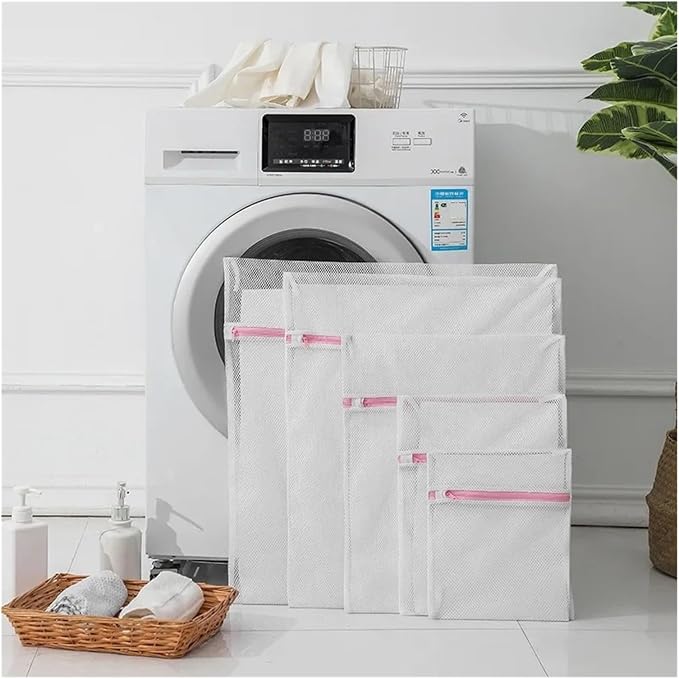 Zipped Laundry Bags Reusable Washing Machine Clothing Care Washing Mesh Net(1pcs a)