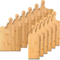 12 Pcs Wood Cutting Board Set with Handle, Bulk Chopping Serving Boards 16x10 & 16x5 Inch, Charcuterie Boards for Laser Engraving, Wedding Housewarming Gift, Kitchen Supplies (Bamboo)