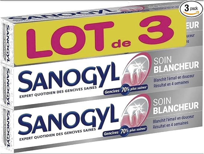 Sanogyl Soin Blancheur Toothpaste for a Brighter Smile - 3 Pack (3 x 75ml Tubes)