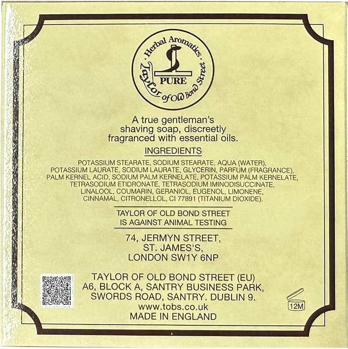 Taylor of Old Bond Street Sandalwood Shaving Soap in a Wooden Bowl, 3.5 oz.