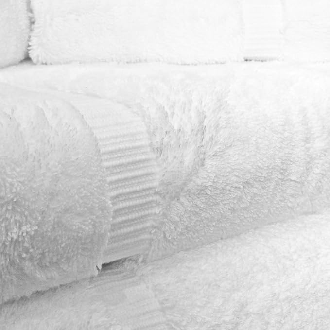 Towel Bazaar 8-Piece Towel Set, 100% Premium Cotton Turkish Towels,Luxury Towel Super Soft and Absorbent, Perfect Use for Bathroom, Shower Towels - White