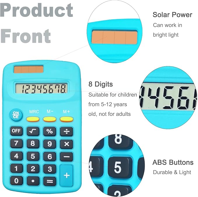 Mini Calculator, Small Calculator (B, Set of 30) | 8 Digit Dual Power Portable Pocket Size Desktop Handheld for Classroom Desktop Home