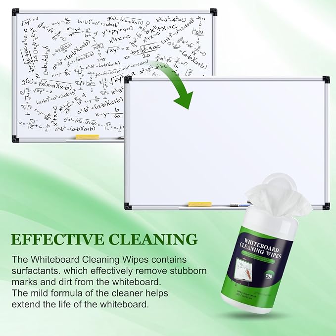 Threlaco 6 Pack Dry Erase Wipes 600 pcs Whiteboard Cleaning Wipes Wet Whiteboard Cleaner Classroom Teacher Supplies, 100 pcs Per Canister
