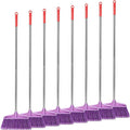 Lasnten Lasnten 8 Pack Heavy Duty Broom for Indoor Outdoor 49 Inches Commercial Broom with Stainless Steel Detachable Long Handle Commercial Cleaning Tools for Home Garage Office Patio Floor, Purple
