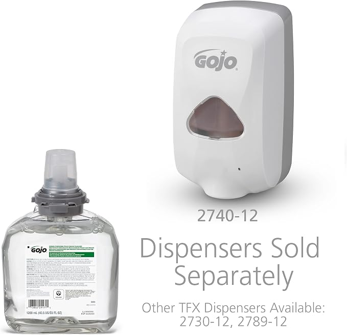GOJO Green Certified Foam Hand Cleaner, Fragrance Free, EcoLogo, 1200 mL Hand Soap Refill TFX Touch-Free Dispenser (Pack of 2) - 5665-02