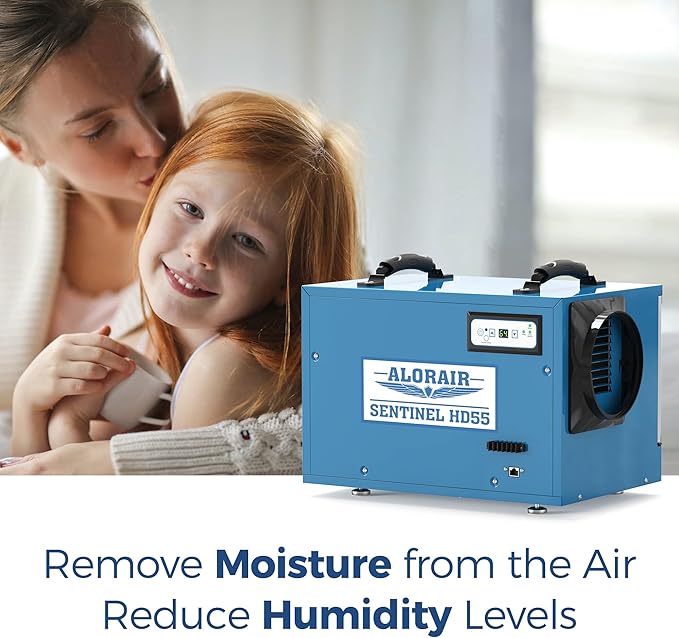 ALORAIR Commercial Dehumidifier 113 Pint, with drain Hose for Crawl Spaces, Basements, Industry Water Damage Unit, Compact, Portable, Auto Defrost, Memory Starting, 6 Years Warranty, Sentinel HD55