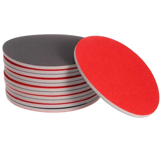 uxcell 12pcs 800 Grit Sanding Sponge 6 Inch Hook and Loop Sponge Sanding Disc Wet/Dry for Car Wood Drywall Metal