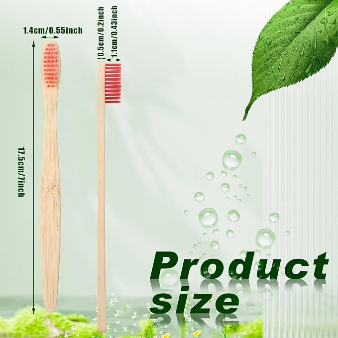 Sieral 120 Pcs Bamboo Toothbrushes Bulk, Soft Bristle Bamboo Toothbrush, Individually Wrapped for Adults Travel Family Hotel Party, 7 Inch 12 Color
