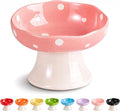 Pink Mushroom Cat Bowl, Elevated Ceramic Feeding Bowl | Elevated, Ceramic, Tilted Design, Whisker-Friendly, Dishwasher Safe, cute