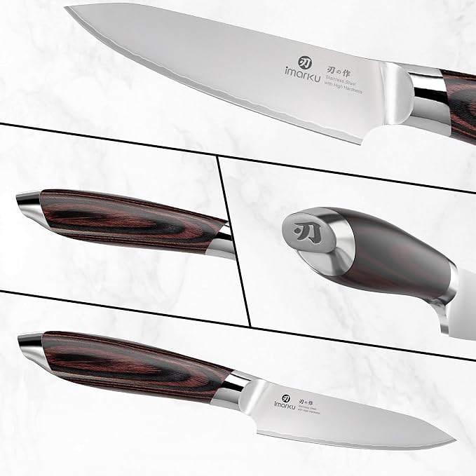 imarku Paring Knife 3.75 Inch, Japanese High Carbon Stainless Steel | Ultra Sharp Fruit Knife, Small Kitchen Knife for Peeling Fruits Cutting Vegetables, Ergonomic Pakkawood Handle