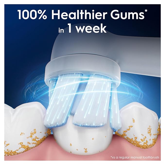 Oral-B iO Series Gentle Care, Original Replacement Round Brush Heads, Angled Bristles for Deeper Plaque Removal, Softer Brush Head for Sensitive Gums