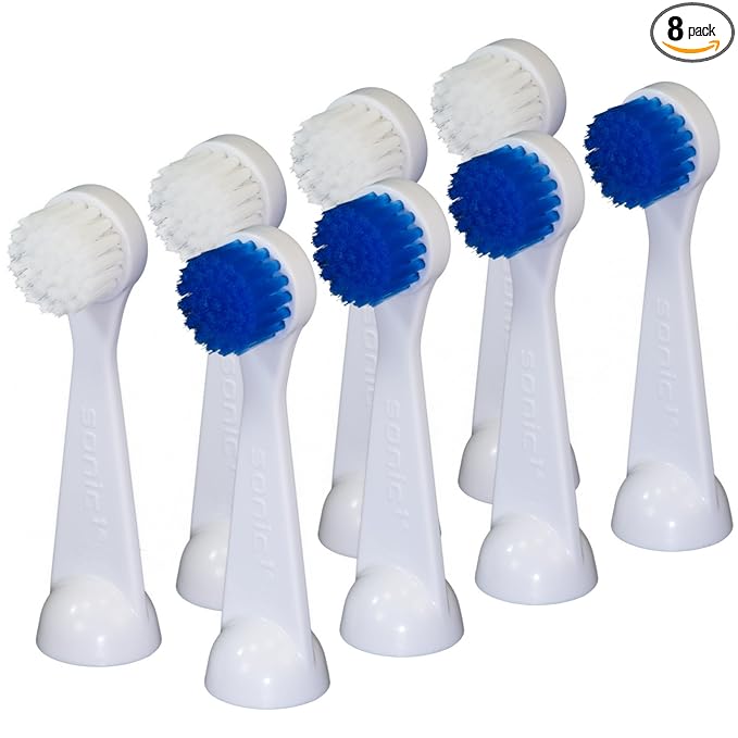 Cybersonic 3 Deluxe Large Replacement Brush Heads, 8 Pack, Compatible with All Cybersonic Electric Toothbrushes