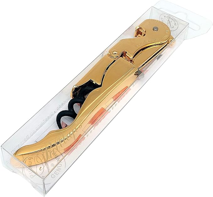 Pulltap's Genuine Slider 900 Waiter's Corkscrew – Double-Hinged Wine Key with Sliding Foil Cutter – Patented Design – Made in Spain – Oro (Gold 24K Full Gold)