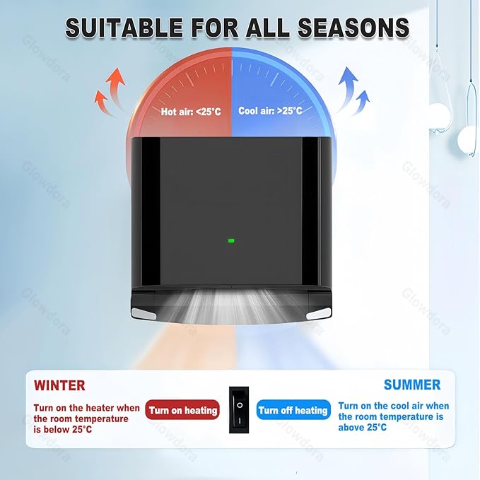 Compact Hand Dryer, Electric Hand Dryer, High Speed Automatic Hand Dryer, Commercial Or Household, Toilet Hand Dryer.Abs Housing.1250w Black