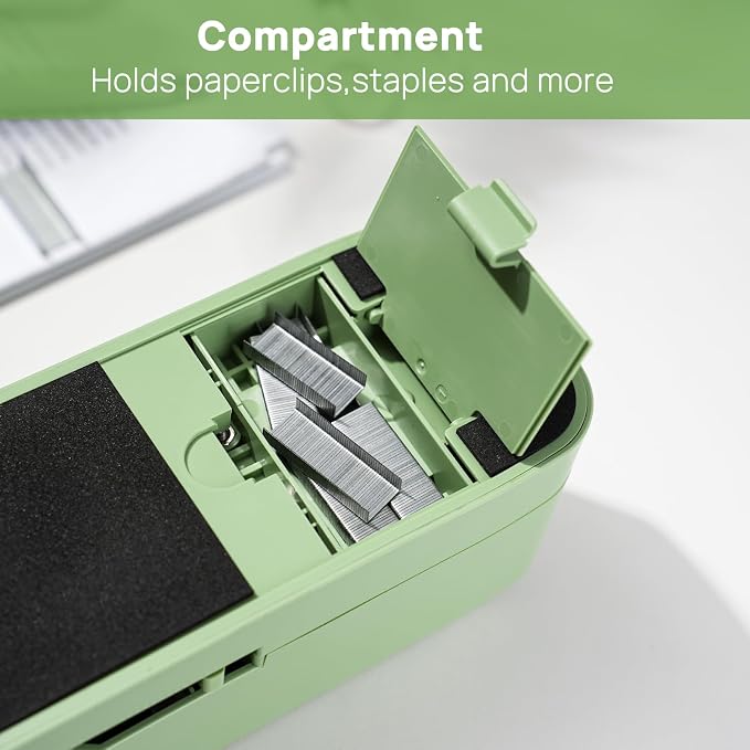Electric Stapler for Desk Value Pack, 45 Sheet Capacity, Includes 1500 Staples & Staple Remover, No-Jam, Faster Stapling, AC Adapter Powered, Saga Green