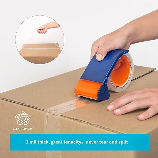 Art3d 24 Rolls Carton Sealing Tape Heavy Duty, 1.88" x 55 yds, 2 mil Thick | 2.2 mil Thick, Carton Sealing, Strong Adhesive Tape for Shipping Moving Boxes, Home and Office Use