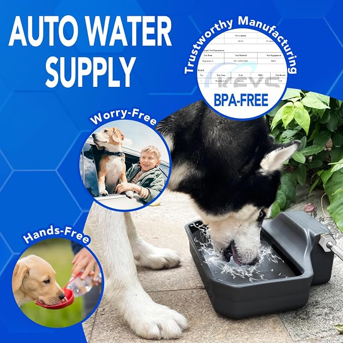 PETTEN Auto Fill Dog Water Bowl, Outdoor 1Gal/3.75L Automatic Dispenser | Auto-refill float valve,no electricity.3.75L for dogs/cats&livestock.3/4"GHT hose connection.Food-grade HDPE,durable