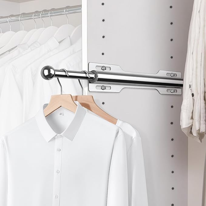 12" Valet Rod for Closet Pull Out (1 Pack, Chrome)
