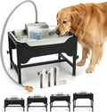 BWOGUE 3 Gal Automatic Dog Water Dispenser, Elevated Outdoor Bowl for Dogs | Automatic Water Dispenser for Dogs, Stainless Steel Pet Waterer, 9/11/13/15 in Stand, Float Valve, Big Dogs Pets Livestock