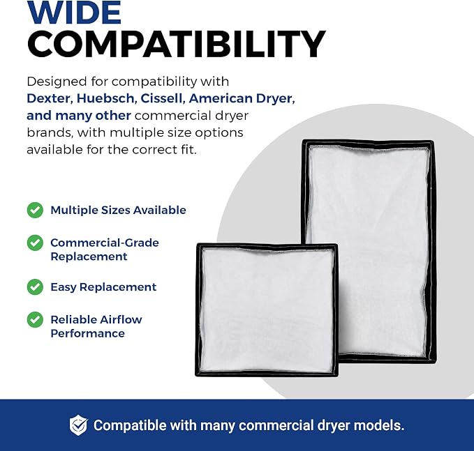 Dexter Lint Screen Replacement – Durable Frameless Dryer Lint Filters for Commercial & Residential Use (9822-010-000) - 26 7/8" X 24" (Pack of 5)